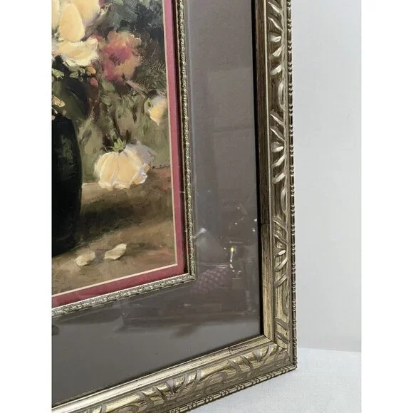 Vintage Floral Art Print by Tricia May in Gold Frame 24” x 22"